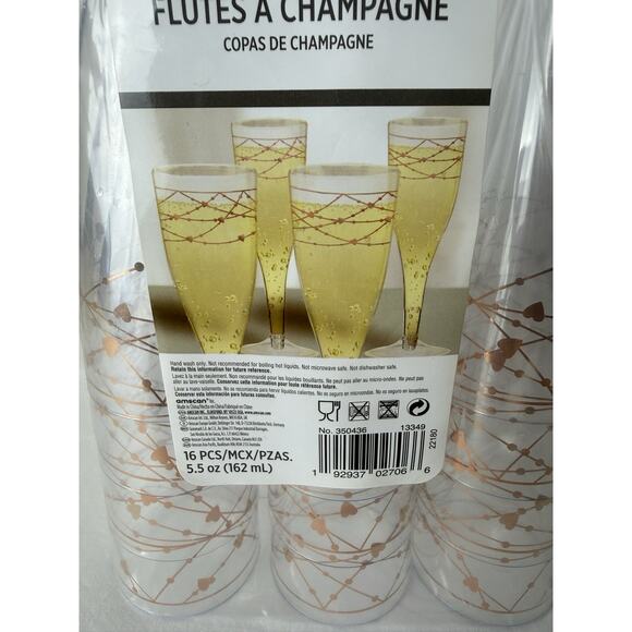 16-Pack Disposable Plastic Champagne Flutes 5.5 oz Party Cups - Picture 3 of 6